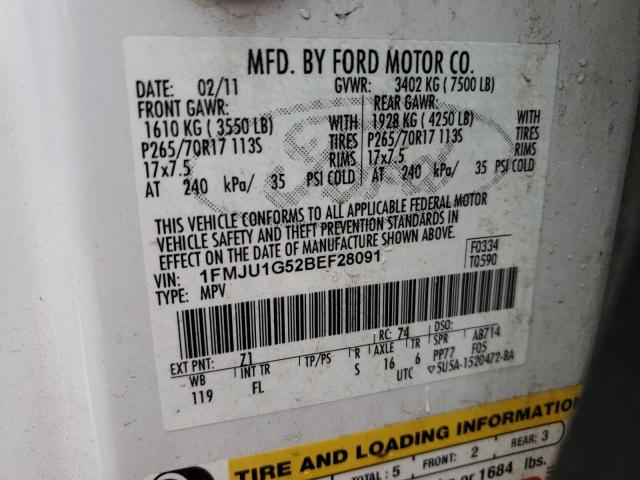 Photo 10 from auction – 2011 FORD EXPEDITION with VIN 1FMJU1G52BEF28091