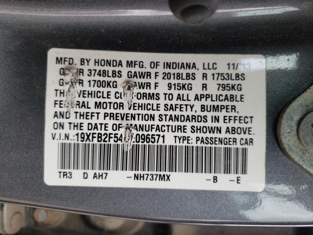 Photo 10 from auction – 2013 HONDA CIVIC LX with VIN 19XFB2F54DE096571