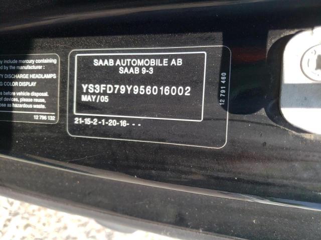 Photo 10 from auction – 2005 SAAB 9-3 ARC with VIN YS3FD79Y956016002