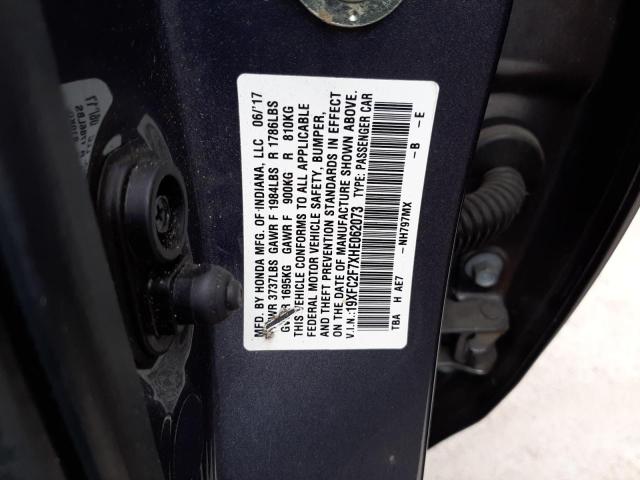 Photo 10 from auction – 2017 HONDA CIVIC EX with VIN 19XFC2F7XHE062073