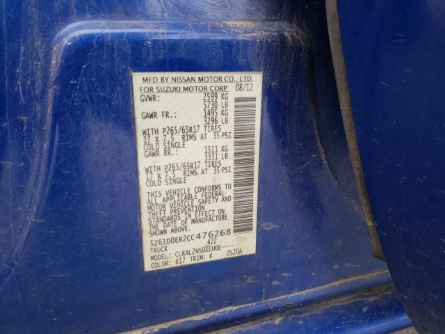 Photo 10 from auction – 2012 SUZUKI EQUATOR SP with VIN 5Z61D0ER2CC476268