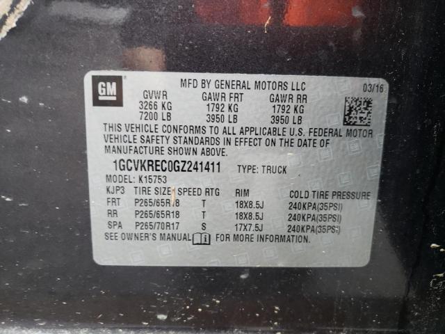 Photo 10 from auction – 2016 CHEVROLET SILVERADO with VIN 1GCVKREC0GZ241411