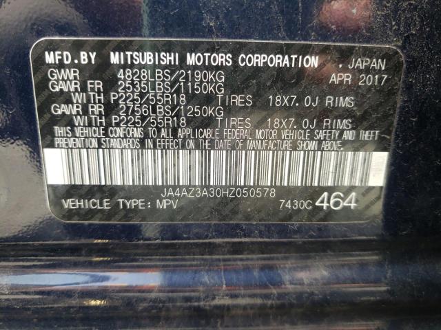Photo 10 from auction – 2017 MITSUBISHI OUTLANDER with VIN JA4AZ3A30HZ050578