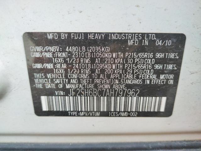 Photo 10 from auction – 2010 SUBARU FORESTER X with VIN JF2SH6BC7AH797962