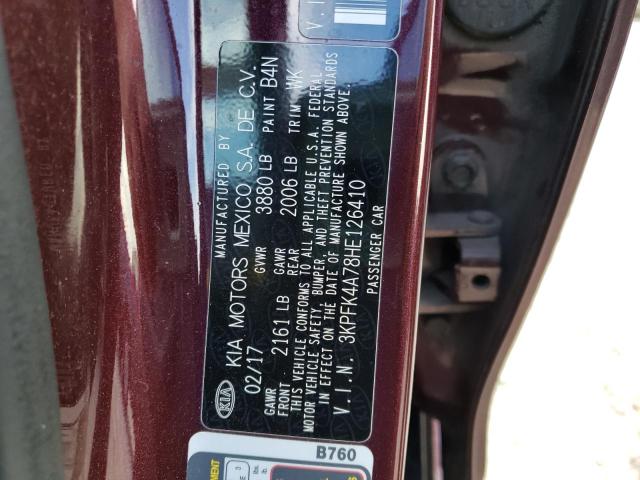 Photo 10 from auction – 2017 KIA FORTE LX with VIN 3KPFK4A78HE126410