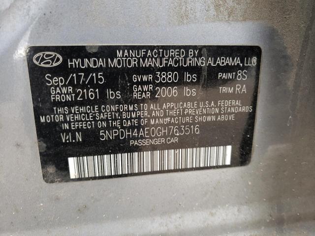 Photo 10 from auction – 2016 HYUNDAI ELANTRA SE with VIN 5NPDH4AE0GH763516