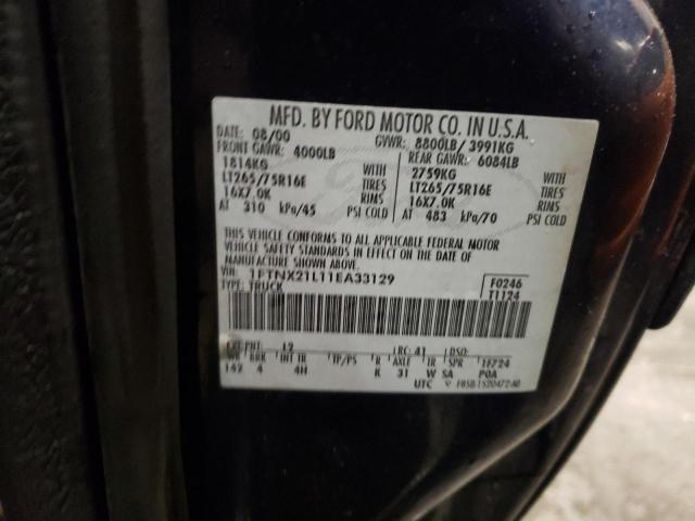 Photo 10 from auction – 2001 FORD F250 SUPER with VIN 1FTNX21L11EA33129