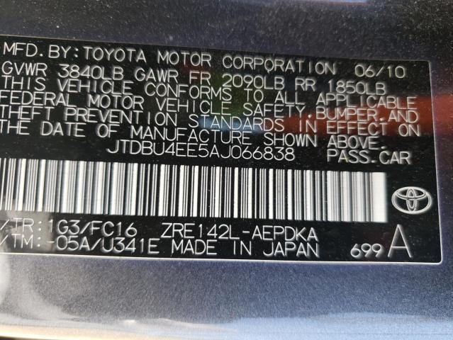 Photo 10 from auction – 2010 TOYOTA COROLLA BA with VIN JTDBU4EE5AJ066838