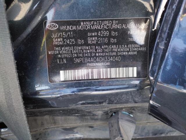 Photo 10 from auction – 2012 HYUNDAI SONATA GLS with VIN 5NPEB4AC4CH334040