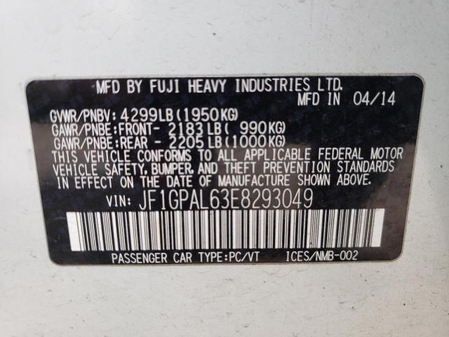 Photo 10 from auction – 2014 SUBARU IMPREZA SP with VIN JF1GPAL63E8293049