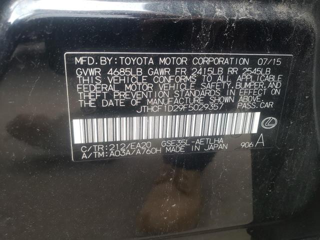 Photo 10 from auction – 2015 LEXUS IS 250 with VIN JTHCF1D29F5029357