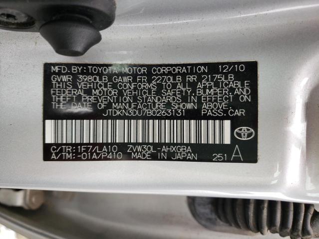 Photo 10 from auction – 2011 TOYOTA PRIUS with VIN JTDKN3DU7B0263131