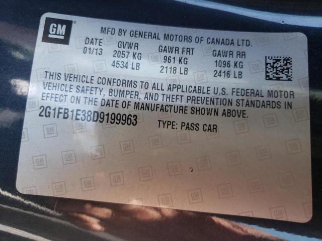 Photo 10 from auction – 2013 CHEVROLET CAMARO LT with VIN 2G1FB1E38D9199963