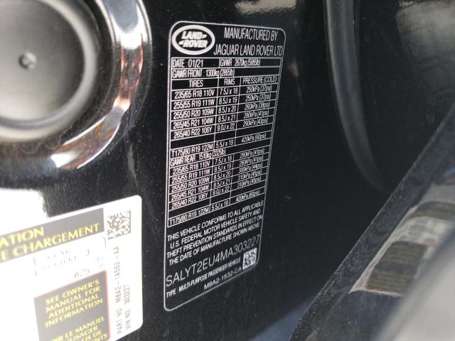 Photo 10 from auction – 2021 LAND ROVER RANGE ROVE with VIN SALYT2EU4MA303227