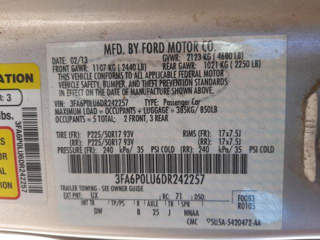 Photo 10 from auction – 2013 FORD FUSION SE with VIN 3FA6P0LU6DR242257