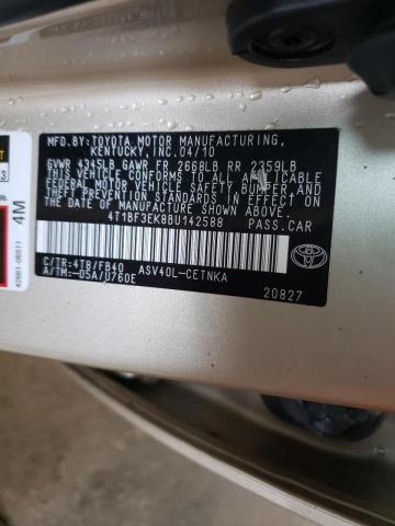 Photo 10 from auction – 2011 TOYOTA CAMRY BASE with VIN 4T1BF3EK8BU142588