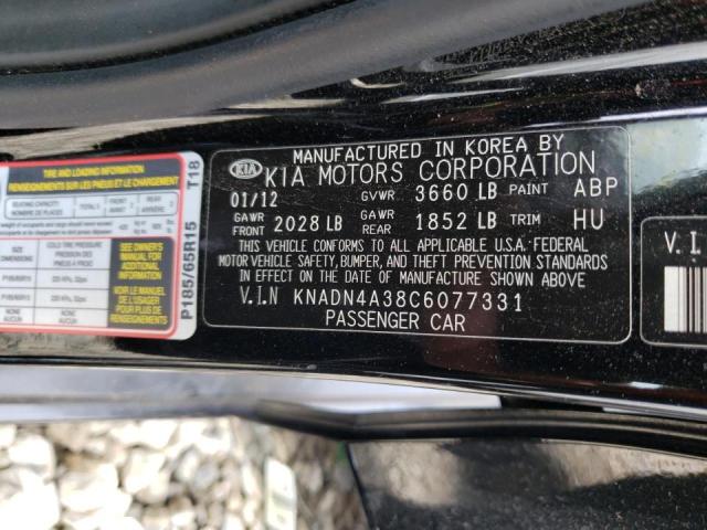 Photo 10 from auction – 2012 KIA RIO EX with VIN KNADN4A38C6077331