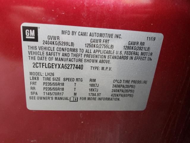 Photo 10 from auction – 2010 GMC TERRAIN SL with VIN 2CTFLGEYXA6277440