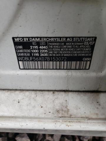 MERCEDES-BENZ E 350 2007 with VIN WDBUF56X07B153072 - Photo from auction
