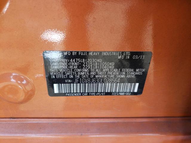 Photo 10 from auction – 2013 SUBARU IMPREZA WR with VIN JF1GV8J63DL028564