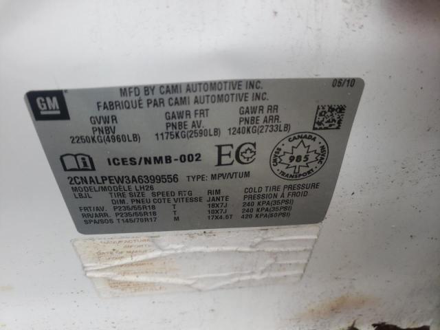 Photo 10 from auction – 2010 CHEVROLET EQUINOX LT with VIN 2CNALPEW3A6399556