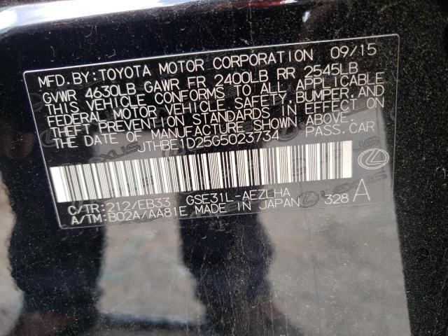 Photo 10 from auction – 2016 LEXUS IS 350 with VIN JTHBE1D25G5023734