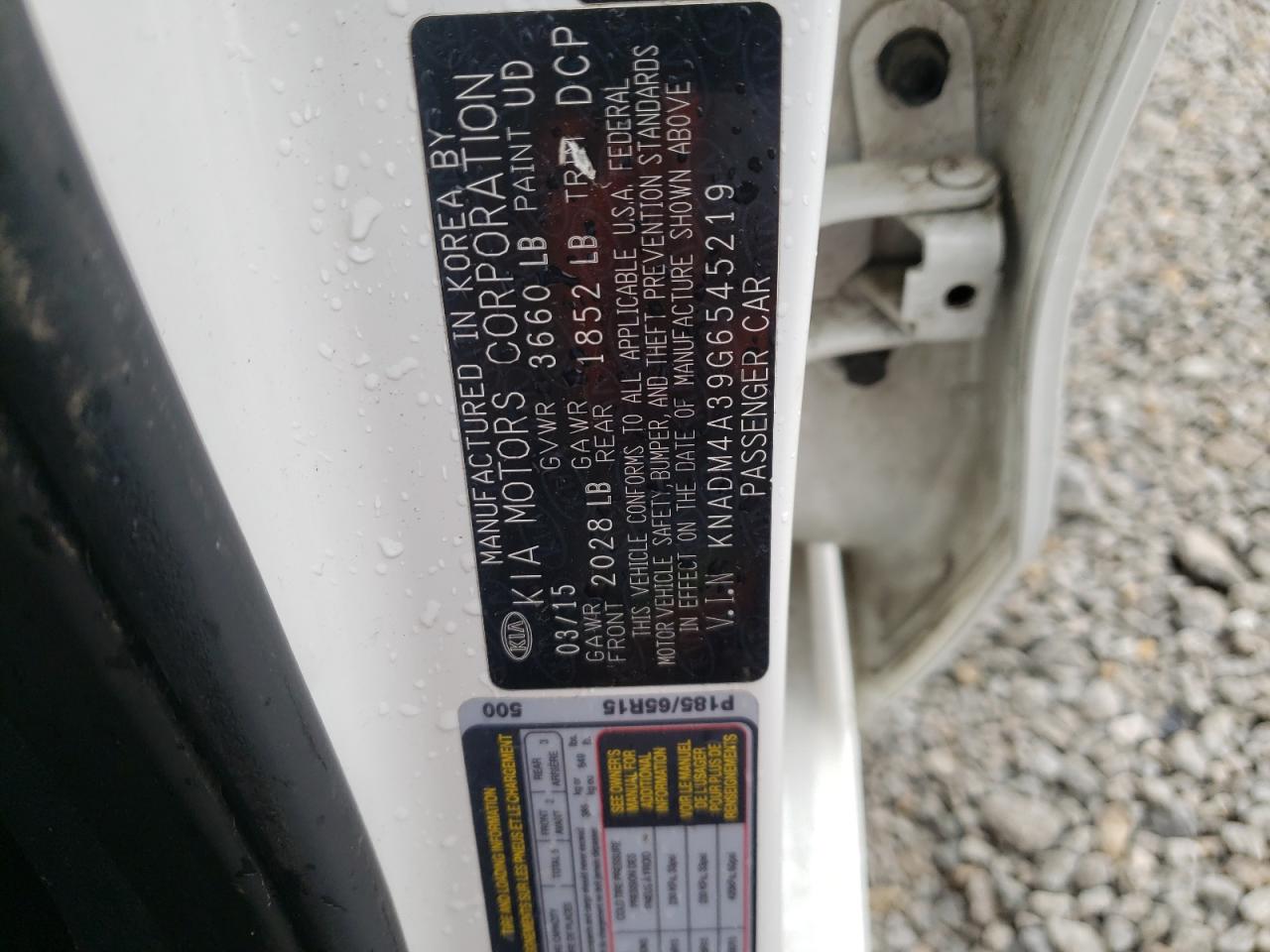 Photo 10 from auction – 2016 KIA RIO LX with VIN KNADM4A39G6545219