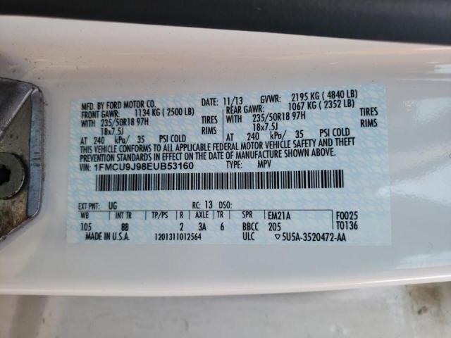 Photo 10 from auction – 2014 FORD ESCAPE TIT with VIN 1FMCU9J98EUB53160