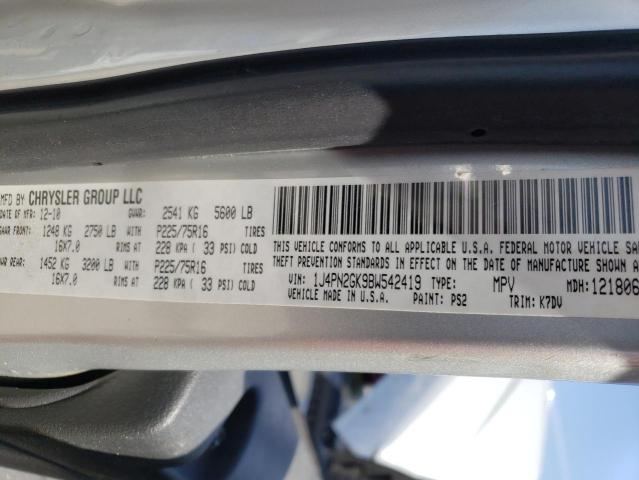 Photo 10 from auction – 2011 JEEP LIBERTY SP with VIN 1J4PN2GK9BW542419