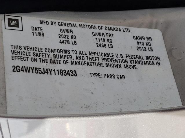 Photo 10 from auction – 2000 BUICK CENTURY LI with VIN 2G4WY55J4Y1183433