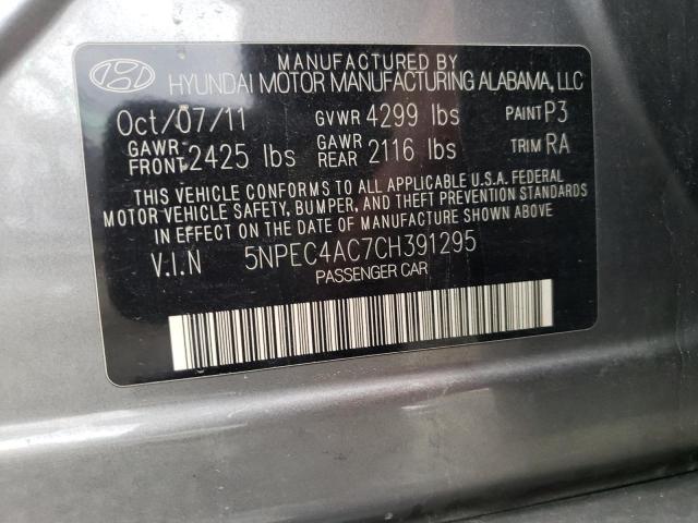 Photo 10 from auction – 2012 HYUNDAI SONATA SE with VIN 5NPEC4AC7CH391295