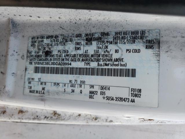 Photo 10 from auction – 2013 FORD ECONOLINE with VIN 1FBNE3BL0DDA09994