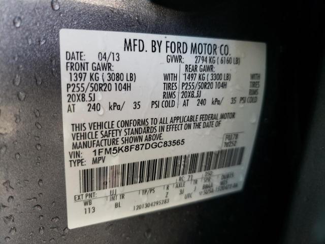 Photo 10 from auction – 2013 FORD EXPLORER L with VIN 1FM5K8F87DGC83565