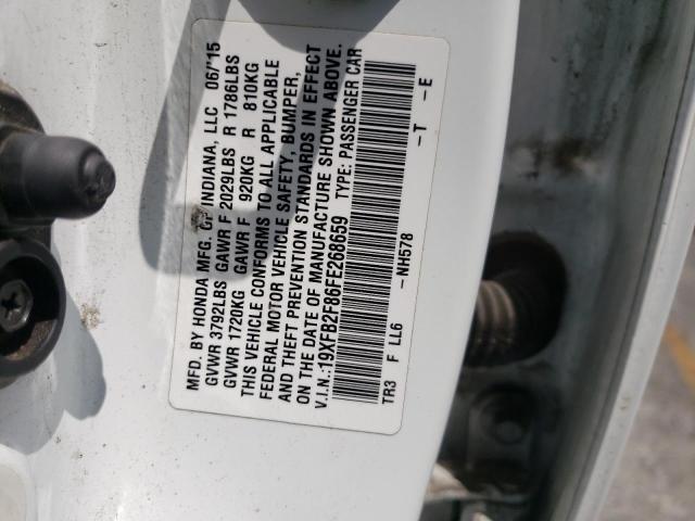 Photo 10 from auction – 2015 HONDA CIVIC EX with VIN 19XFB2F86FE268659