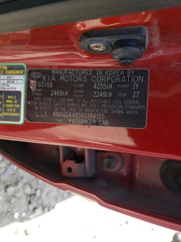 Photo 10 from auction – 2010 KIA OPTIMA LX with VIN KNAGG4A83A5384105