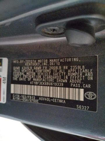 Photo 10 from auction – 2011 TOYOTA CAMRY BASE with VIN 4T1BF3EK6BU619339
