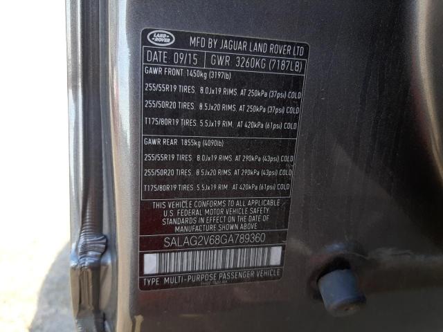 Photo 10 from auction – 2016 LAND ROVER LR4 HSE with VIN SALAG2V68GA789360