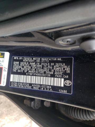 Photo 10 from auction – 2013 TOYOTA CAMRY L with VIN 4T1BF1FK8DU292139