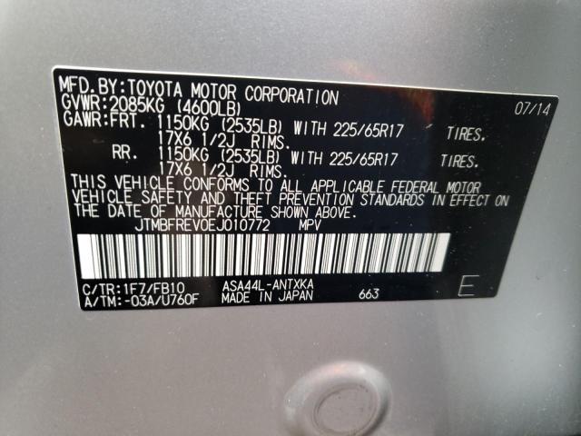 TOYOTA RAV4 LE 2014 with VIN JTMBFREV0EJ010772 - Photo from auction