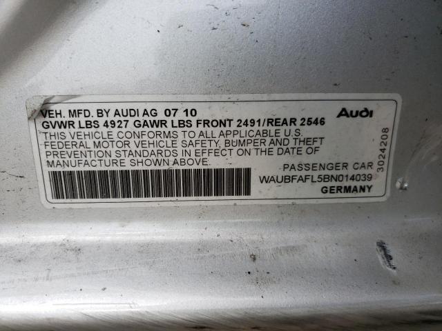 Photo 10 from auction – 2011 AUDI A4 PREMIUM with VIN WAUBFAFL5BN014039