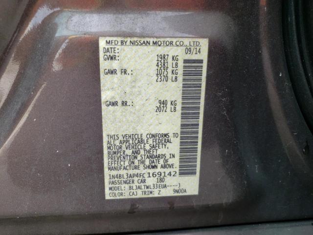 Photo 10 from auction – 2015 NISSAN ALTIMA 3.5 with VIN 1N4BL3AP4FC169142