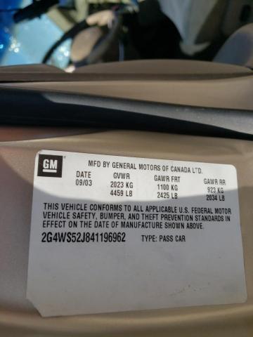 Photo 10 from auction – 2004 BUICK CENTURY CU with VIN 2G4WS52J841196962