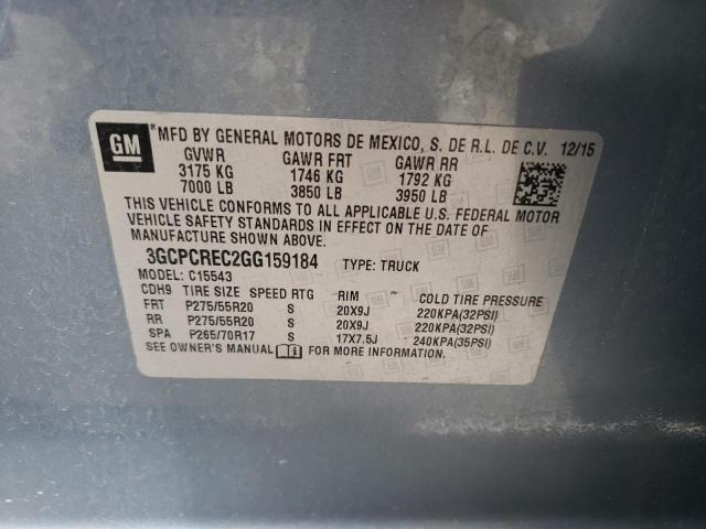 Photo 10 from auction – 2016 CHEVROLET SILVERADO with VIN 3GCPCREC2GG159184