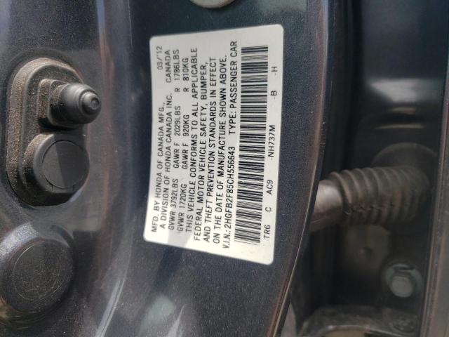 Фото 10 с аукциона – 2012 HONDA CIVIC EX с VIN 2HGFB2F85CH556643