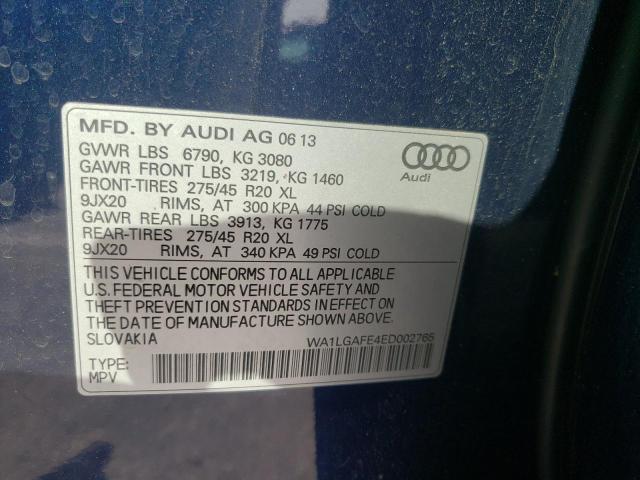 Photo 10 from auction – 2014 AUDI Q7 PREMIUM with VIN WA1LGAFE4ED002765