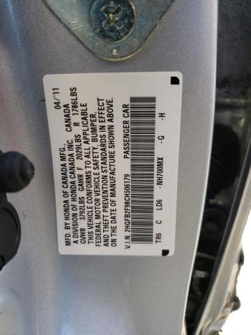 Photo 10 from auction – 2012 HONDA CIVIC EXL with VIN 2HGFB2F98CH506179