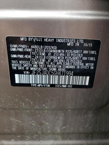 Photo 10 from auction – 2016 SUBARU FORESTER 2 with VIN JF2SJADC5GH471994