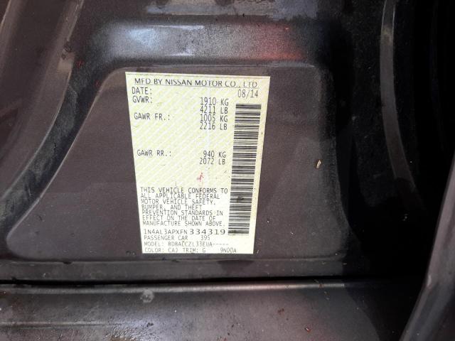 Photo 10 from auction – 2015 NISSAN ALTIMA 2.5 with VIN 1N4AL3APXFN334319
