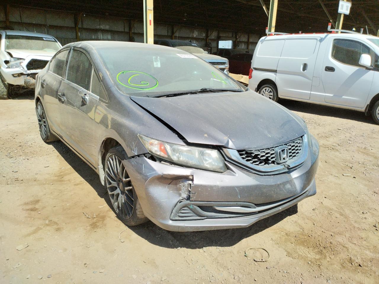 HONDA CIVIC LX 2014 with VIN 19XFB2E50EE078622 - Photo from auction