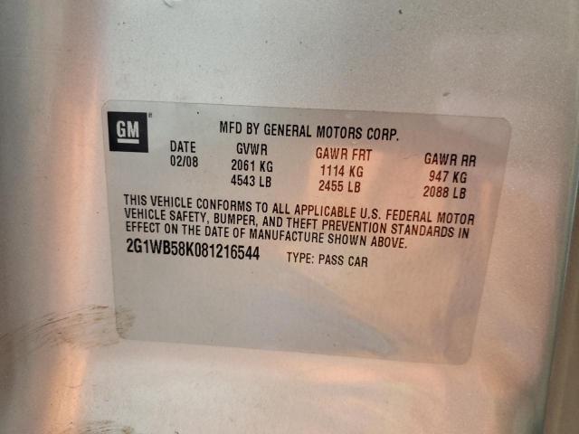 Photo 10 from auction – 2008 CHEVROLET IMPALA LS with VIN 2G1WB58K081216544